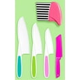 thumbnail image 3 of 5 Pcs Kids Knife Set, Kids Safe Cooking Knives, Nylon Kids Kitchen Knife with Crinkle Cutter, Serrated Edges Plastic Toddler Knife Kids Knives for Real Cooking & Cutting Fruit, Bread, Lettuce, Type 2, 3 of 5