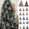 thumbnail image 3 of Colgante de árbol de Navidad creativo de madera pintada, decoración colgante navideña para el hogar, el perro negro 8, 3 of 5