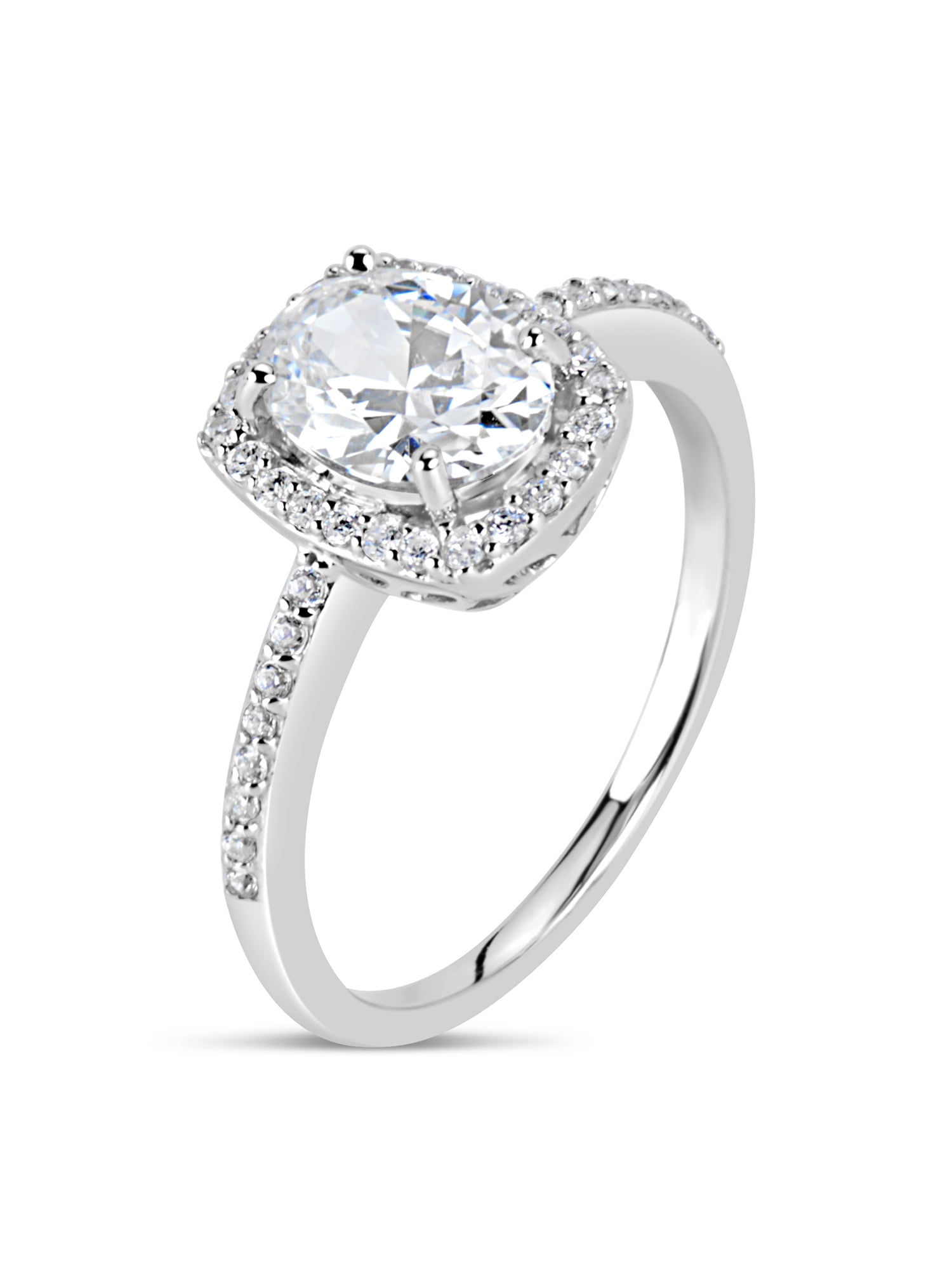 1.9 ct White Cubic Zirconia Square Shaped Halo Ring in Sterling Silver