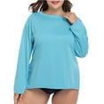 thumbnail image 1 of Alove Women's Long Sleeve Plus Size Rash Guard Quick Dry UPF 50+ Sun Protection Swim Shirts Top, 1 of 5