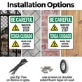 thumbnail image 3 of (2 Pack) Watch Your Step With Symbol Bilingual OSHA Be Careful Sign 7 Inch X 10 Inch Plastic Sign, Weather Resistant, UV Protected for Workplace, Business, and Construction Site, Made, 3 of 8