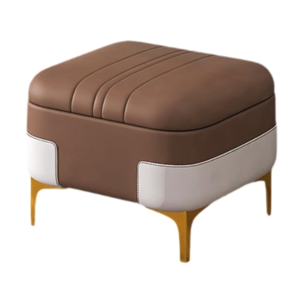 Reposapiés de almacenamiento Reposapiés Pequeño banco otomano de almacenamiento Taburete elegante y silencioso Marrón