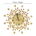 thumbnail image 3 of Reloj de pared de metal de cristal, reloj de pared decorativo de Navidad de diamante Reloj de pared colgante de estilo moderno europeo Silence Bedroom Reloj de pared de metal para decoración de sala d EOTVIA NO, 3 of 6