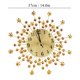 thumbnail image 3 of Reloj de pared de metal de cristal, reloj de pared decorativo de Navidad de diamante Reloj de pared colgante de estilo moderno europeo Silence Bedroom Reloj de pared de metal (Estilo 5) Unbranded JY08078, 3 of 7
