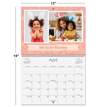  2024 Blank Color Pages Scrapbook Wall Calendar - 12 x
