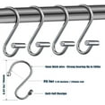 thumbnail image 3 of Shower Curtain Hooks,Set of 12 Rust Resistant Metal Shower Curtain Rings for Bathroom,T-Bar Decorative Hooks Hangers for Shower Rod (Chrome), 3 of 4