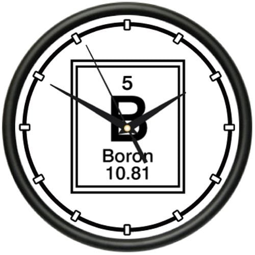 SignMission Boron Element Wall Clock Chemistry Classroom Teacher,