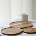 thumbnail image 4 of Wood Round Decorative Tray Multi-functional Snack Tableware Food Platter For Soap Dish Perfume Candle Sponge, 4 of 5