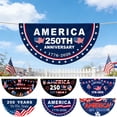 thumbnail image 4 of Decorr America's 250th Anniversary Flag, 35×18" Patriotic Half-Moon Bunting Flag with 1776-2026 Design, USA 250 Years Decorative Outdoor Flag for Porch, Yard & 4th of July, 4 of 4