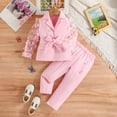 thumbnail image 2 of TEDOYE Girls Outfits Sets Autumn Long Sleeve Bow Chiffon Sleeves Pants Two Piece Suit For Toddler Kids Casual Daily Wear Cute Wear, 3-4 Years, 2 of 9