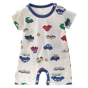 Karoyedx Boys Summer Rompers Newborn Baby Romper Outfit for Boys Girls Cartoon Short Sleeve Jumpsuit Coming Home Gift Baby Clothes Blue Size,3-6 Months