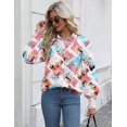 thumbnail image 3 of Blusa de manga larga con botones Zeagoo para mujer XL, 3 of 6