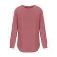thumbnail image 5 of IROINNID Long Sleeve T-Shirts for Women Autumn Winter Solid Round-Neck Pullover Tops,Red, 5 of 7