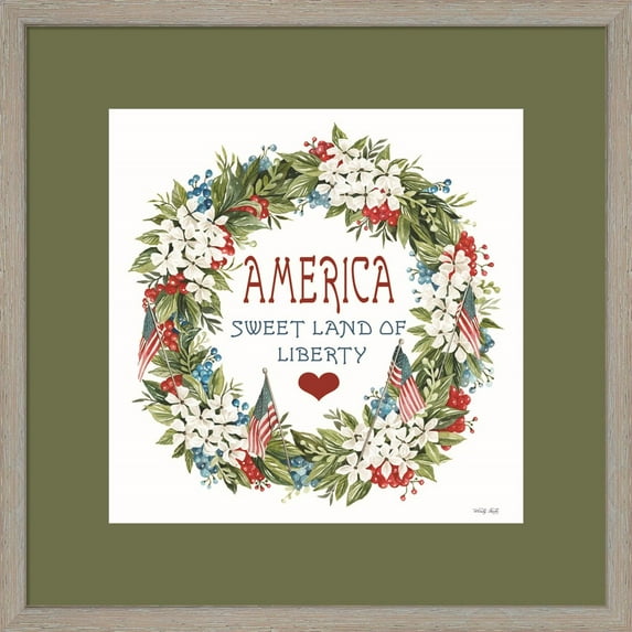 Great Art Now America Wreath by Cindy Jacobs, Framed Wall Art, 18W x 18H
