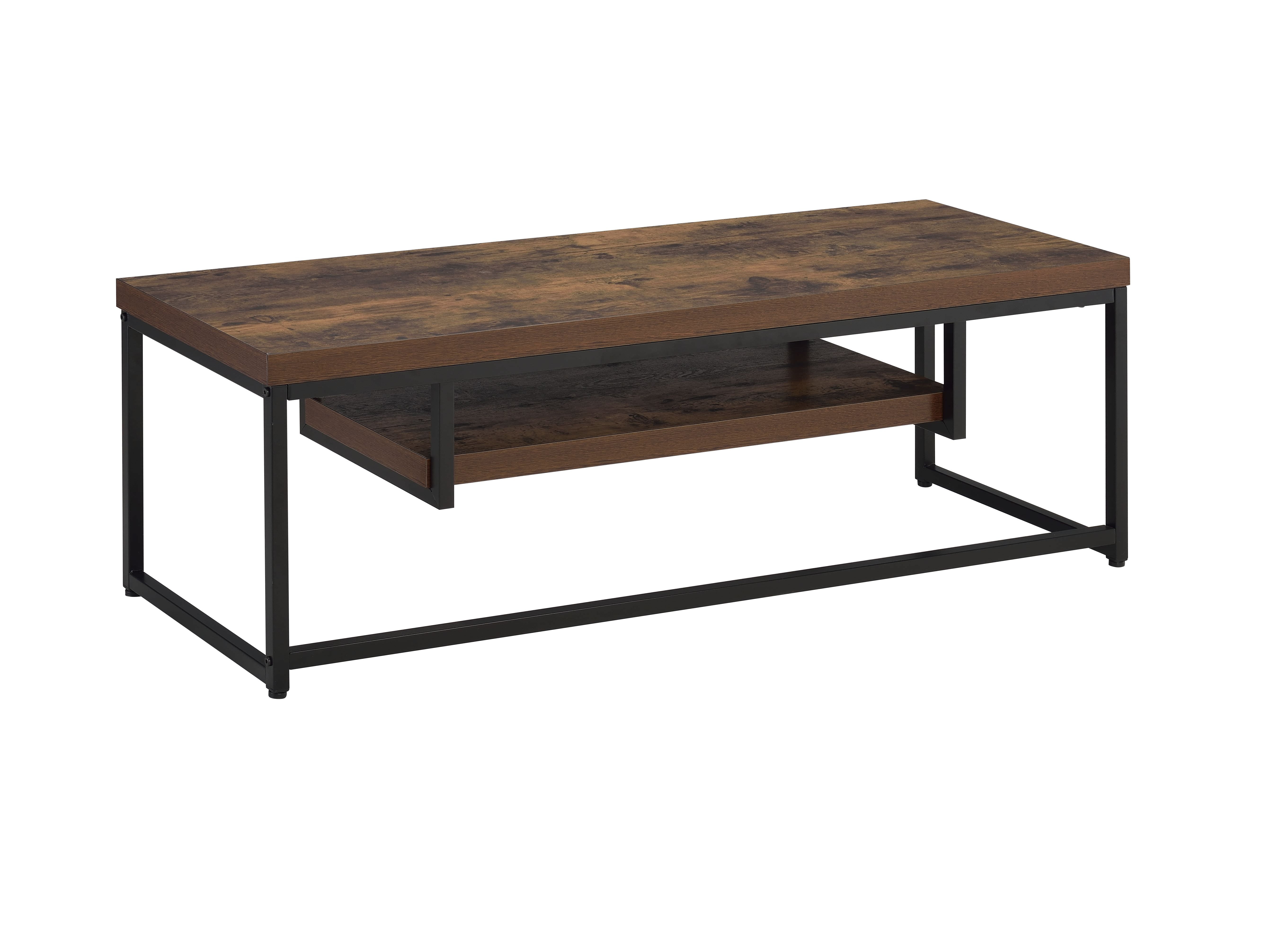 Acme Bob Weathered Oak And Black Tv Stand For Up To 60 Flat