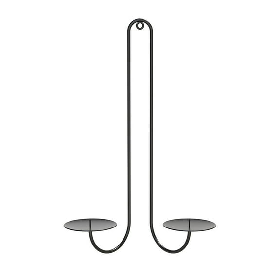 Vintage Double Armed Iron Candle Holder Wall Mounted Candle Sconce Modern Hanging Decors for Living Room Farmhouses