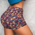 thumbnail image 2 of Sikiie Skull colorful daisy Print Workout Shorts Women Scrunch Butt Gym Shorts Seamless High Waist Tummy Control Yoga Biker Athletic Shorts, 2 of 5