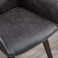 thumbnail image 2 of Homy Grigio Faux Leather Living Room Chairs With Armrest, Dining Chairs Set of 2 (Charcoal), 2 of 5