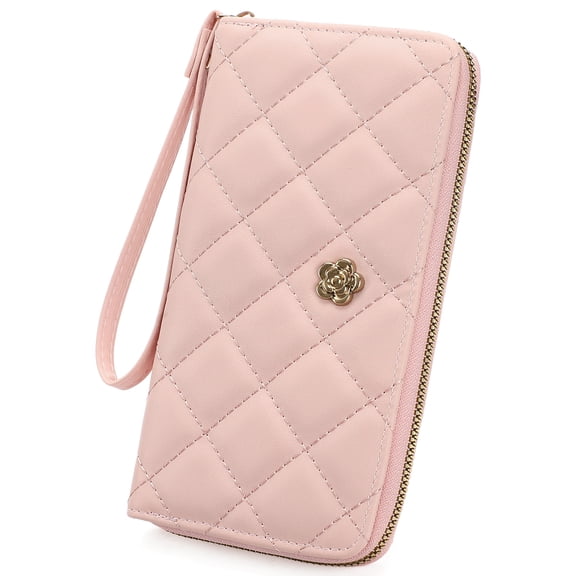 GOIACII Women's Wallet Wristlet Large Capacity Quilted Card Holder Wallet for Women