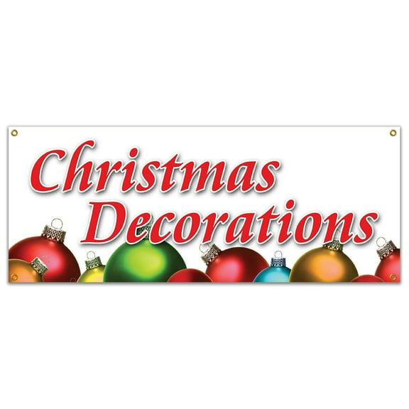 CHRISTMAS DECORATIONS BANNER SIGN x-mas xmas trees decor wreaths santa holiday