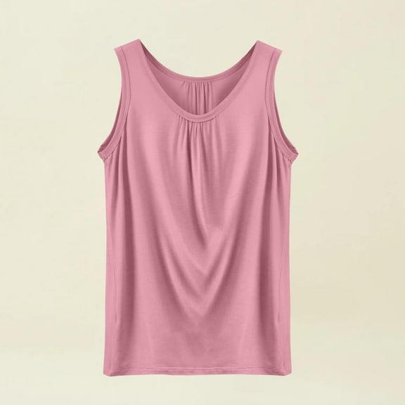 BILIKEYU Summer Tank Tops for Women Loose Fit Pleated Square Neck Sleeveless Tops Curved Hem Flowy, Women'S Summer Tops, Flowy Tank Tops For Women, Flowy Shirts For Women