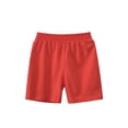 thumbnail image 2 of Tdoqot Toddler Boys Athletic Shorts- Leisure Soft Fleece Elastic Waist Kids Active Play Shorts Watermelon Red Size 4 T, 2 of 3