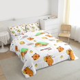 thumbnail image 3 of Homewish Funny Capybara Full Size Comforter Sets,Cute Cartoon Animal Bedding Comforter Set,White Brown Bedding Sets For Girls Kids,Luxury Bedroom Decor Reversible,3 Pieces, 3 of 8