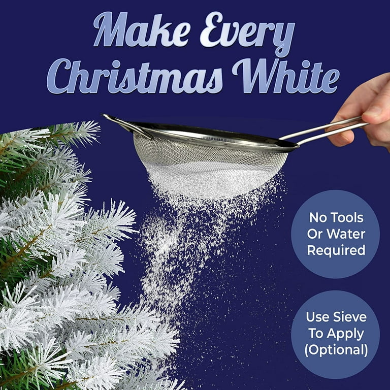 Artificial Snow 30 Ounces Fake Snow Flakes for Christmas Tree Decoration,  Village Displays - Sparkling White Dry Plastic Snow for Holiday Decor and
