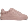thumbnail image 2 of Guess Riyan Active Women's Lace Up Embossed Logo Synthetic Sneakers In Rose Size 7.5, 2 of 6