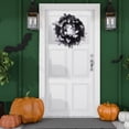 thumbnail image 5 of Tkrady Door Wreath Autumn Wreath Fall, 10.24 inch Fall Wreaths Small Wreaths Welcome Sign Decoration Outdoor Pumpkins Porch Wall Black Farmhouse-White, 5 of 6