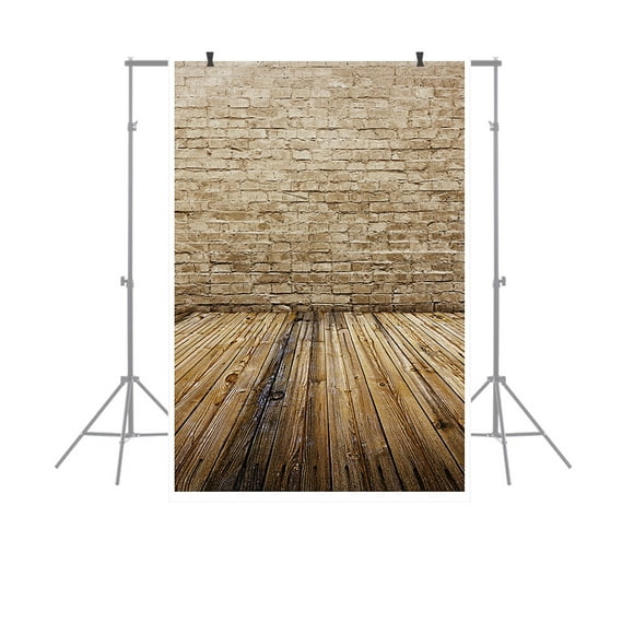 Amdohai 1.5 * 0.9m / 4.9 * 3.0ft Backdrop Photography Background Brick Wall Wood Floor Pattern for DSLR Camera Photo Studio Video
