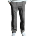 thumbnail image 3 of VNKIDY Men's Casual Pants Casual Solid Color Loose Fit Sweatpants Elastic Waisted Drawstring Straight Leg Trousers For All Season Wear Soft Pants, 3 of 9