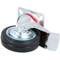 thumbnail image 5 of 3" / 75mm Rubber Swivel Trolley Castor Wheel With Brake For Furniture 1 Pack, 5 of 5