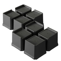 Maenizi Bed Risers 4 inch Heavy Duty L Shaped Furniture Risers for Sofas, Chair Risers Sofa Risers Table Risers Set of 8 Pack, Black