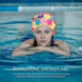 thumbnail image 2 of Women Beanie Swimming Shower Cap Petals Swimming Cap Petals Bathing Cap Floral Swim Cap Elastic Shower Cap, 2 of 4