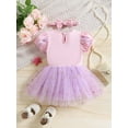 thumbnail image 5 of WIBACKER Infant Baby Girls Romper Tutu Dress 3-18M Princess Bodysuit Tulle Dresses with Headband Birthday Christmas Halloween Costume, 5 of 11