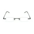 thumbnail image 2 of EYE ZOOM Compact 3 Pack Rimless Reading Glasses with Slim Black and Silver Case for Men and Women, +2.50, 2 of 5