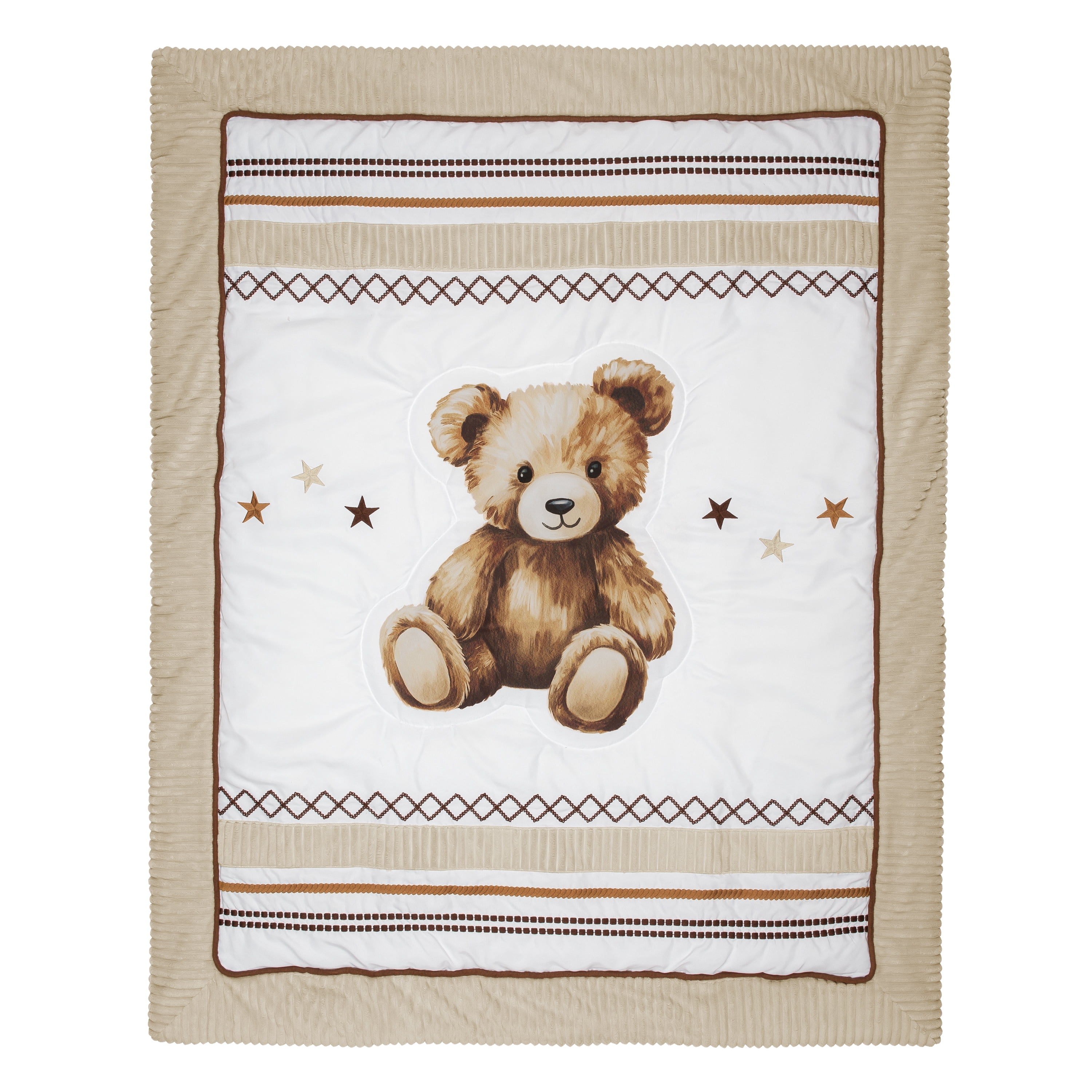 Sweet Jojo Designs Boho Teddy Bear Boy, Girl, Unisex/Gender Neutral Crib Bedding Set 4 Piece