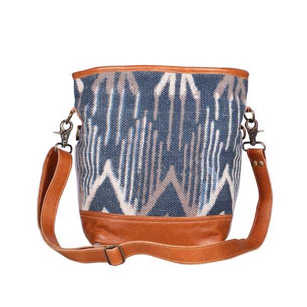Myra Bag Myra Bags Blue Mist Canvas, leather & Rug Shoulder Bag