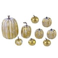 thumbnail image 2 of 9 calabazas artificiales decorativas para r en otoño, calabazas de espuma para manualidades, decoración de Halloween para repisa de chimenea, e Dorado, 2 of 8