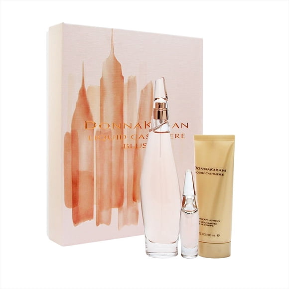 Cashmere Mist de Donna Karan para mujer: set de regalo de 3 piezas: spray EDP de 3,4 oz, spray EDP de 0,34 oz y loción corporal de 3,4 oz