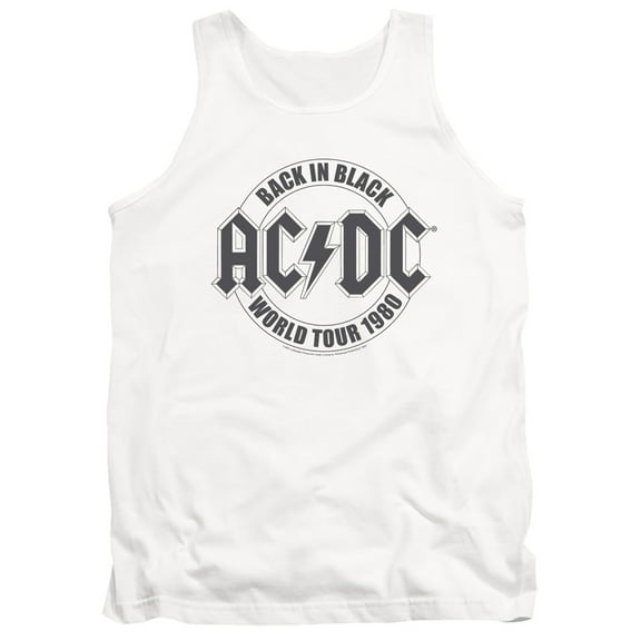 ACDC Tour Emblem Unisex Adult Tank Top, White, Medium