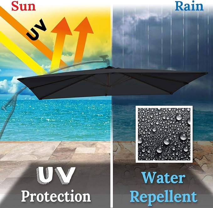 SOLAXO Replacement Umbrella Canopy for 8.2ft x 8.2 ft 8 ribs