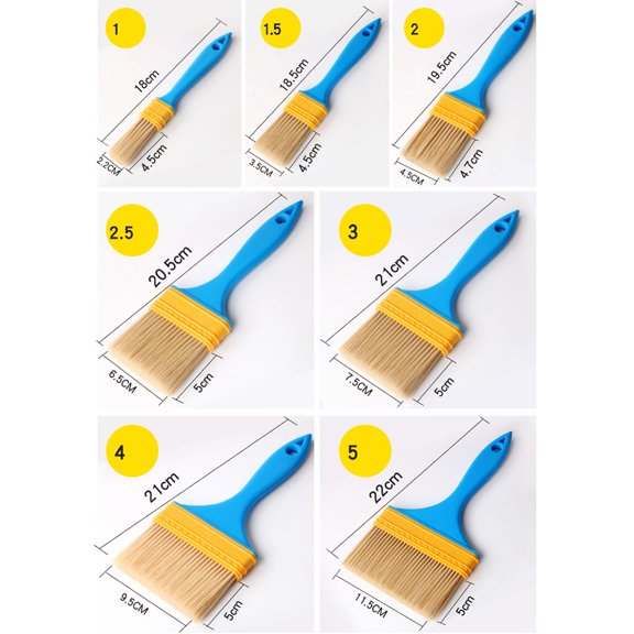 ROMANSENTIAL Painting Brushes PP 7Pcs 1 Inch To 5 Inch