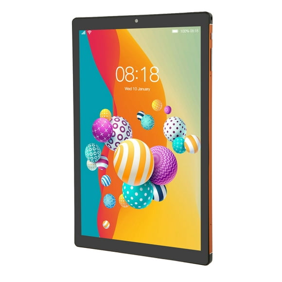 10.1in Tablet, 5G WiFi Calling Tablet With Dual Cameras, 6GB 128GB, Ten Core CPU Processor, 1960x1080 HD Display Kids Tablet For Work, Study, Writing, Drawing, Learning, Orange