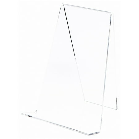 Plymor Clear Acrylic Book Easel with 1.875" Flat Ledge, 8.25" W x 7.75" D x 10.75" H