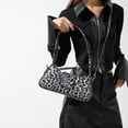 thumbnail image 4 of Bolso de hombro de PU con estampado de leopardo para mujer bolso con asa superior color negro, 4 of 8