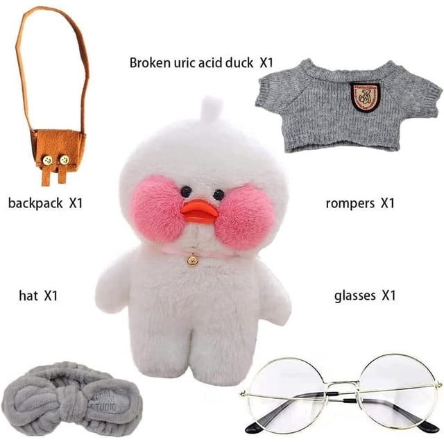 Muñeco de peluche de pato con ácido hialurónico, regalo de fiesta de cumpleaños para niños, material súper suave seguro, muñeco de peluche suave, lindo juguete de peluche, muñeco de peluche con almoha
