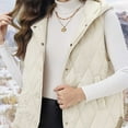 thumbnail image 4 of Aloohaidyvio Womens Puffer Vest Lightweight Sleeveless Button Hoodie Jacket Pockets Warm Winter Coat Outerwear, 4 of 6