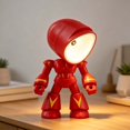 thumbnail image 4 of Mini Desk Lamp, DIY Night Light with Playful Character Design, Small Table Lamp for Bedroom Office Desk Decor, Compact Plastic Ambient Lighting, Cute Decorative Lamp Gift for Adults Teens, Red, 4 of 5